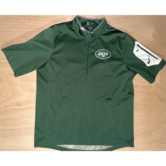 Nike NFL Team Apparel Mens Pullover Jacket Sz Large New York Jets 1/4 Zip - Picture 6 of 12